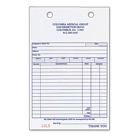 Custom Carbonless Business Forms, Pre-Formatted, Sales Forms, 4&rdquo; x 6 1/2&rdquo;, 3-Part, Box Of 250 Limited Time