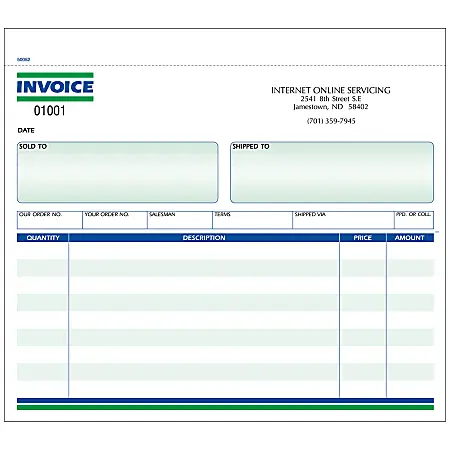 Sale Custom Carbonless Business Forms, Pre-Formatted, Invoice Forms, Ruled, 8 1/2&rdquo; x 7&rdquo;, 2-Part, Box Of 250