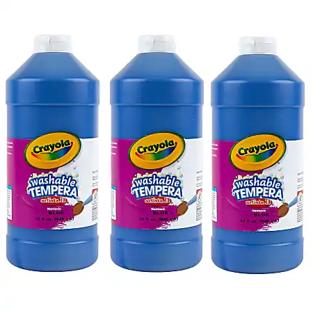 Bulk Order Crayola Artista II Washable Tempera Paint, 32 oz, Blue, Pack Of 3