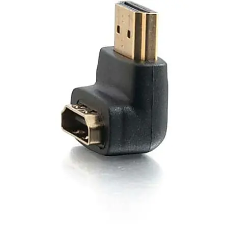 C2G HDMI to HDMI Adapter - 90&deg; Down - Male to Female - HDMI adapter - HDMI male to HDMI female - black - 90&deg; connector Same Day Shipping