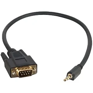 While Supplies Last C2G Velocity DB9 Male to 3.5mm Male Adapter Cable - Serial cable - DB-9 (M) to mini-phone stereo 3.5 mm (M) - 46 cm - molded, thumbscrews - black
