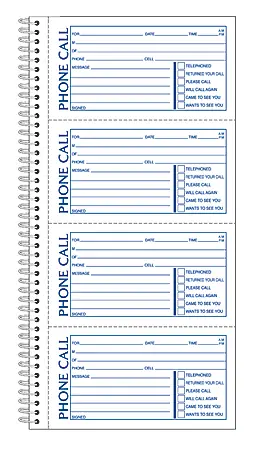 Budget Adams&reg; Spiral Bound Phone Message Book, 11" x 5 1/2", Book Of 400 Messages