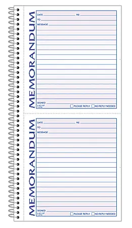 Adams&reg; 2-Part Spiral Memo Book, 5 1/4" x 11", Book Of 100 Sets Budget