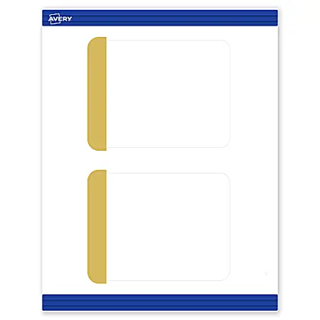 Factory Price Avery&reg; Print-To-The-Edge Postcards With Sure Feed&reg;, S00-DJR-PRMWC10, 4-1/4" x 5-1/2", Matte White, Preprinted Dipped Gold Edge Design, Pack Of 20