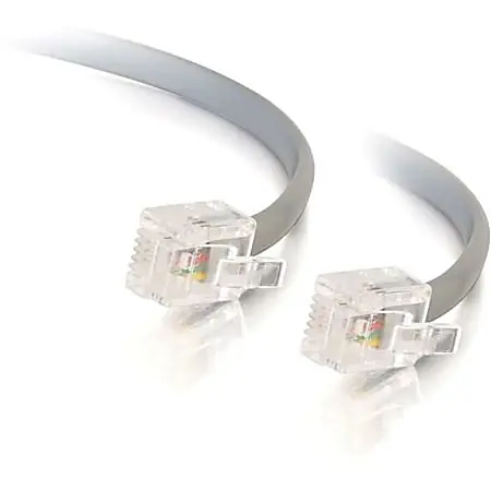 Fan Favorite C2G 14ft RJ12 Modular Telephone Cable - RJ-12 Male - RJ-12 Male - 14ft - Silver