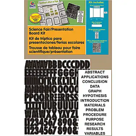 Deal Pacon Science Fair Presentation Board - Science Project - 48" x 36" - 1 Kit - White