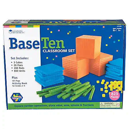 High Quality Learning Resources&reg; Base 10 Classroom Set, Assorted Colors, Grades 1-9