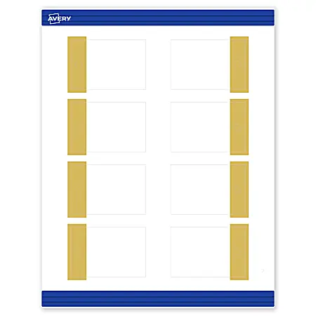 Avery&reg; Print-To-The-Edge Tags With Sure Feed&reg;, S00-DJW-PRMWT10, 2" x 3", Matte White, Preprinted Dipped Gold Edge Design, Pack Of 80 Time-Limited