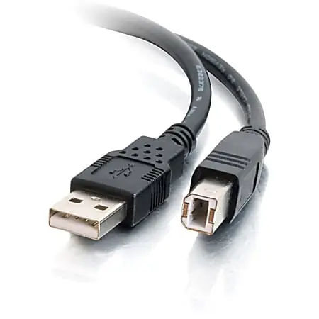 Last Chance C2G 2m (6.6ft) USB 2.0 A to B Cable - M/M - Black - Type A USB - Type B USB - 6ft - Black
