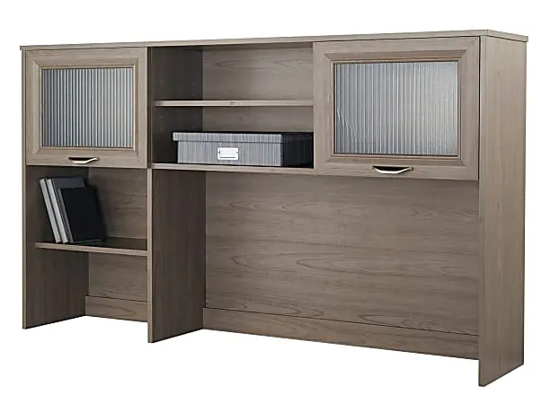 Realspace® Magellan 58"W Hutch For Corner Or L-Shaped Computer Desks, Gray Luxury