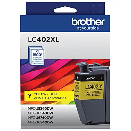 Genuine Brother&reg; LC402XL Yellow High-Yield Ink Cartridge, LC402XLY