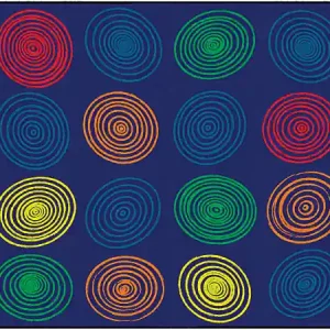Best Choice Flagship Carpets Circles Rug, Rectangle, 7' 6" x 12', Primary