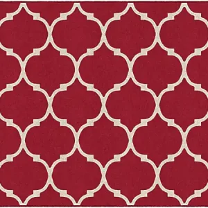 Exclusive Offer Flagship Carpets Moroccan Trellis Rectangular Rug, 72" x 108", Red