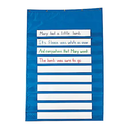 Instant Buy Pacon&reg; Standard Pocket Chart, 34" x 50", Blue