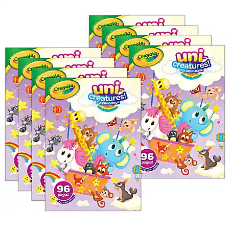 Super Sale Crayola Coloring Books, Uni-Creatures, Bundle Of 8 Books