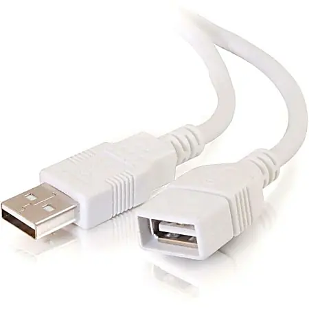 Hassle-Free Returns C2G 3m (10ft) USB Extension Cable - USB 2.0 A to USB A - M/F - Type A Male - Type A Female - 9.84ft - White