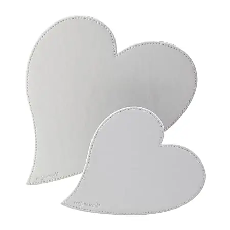 Realspace&reg; Faux Leather Heart Mouse Pad And Coaster Set, White Shop Now
