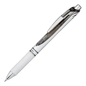 Pentel&reg; EnerGel&reg; Pearl Retractable Liquid Gel Pen, Medium Point, 0.7 mm, Pearl White/Silver Barrel, Black Ink Bargain