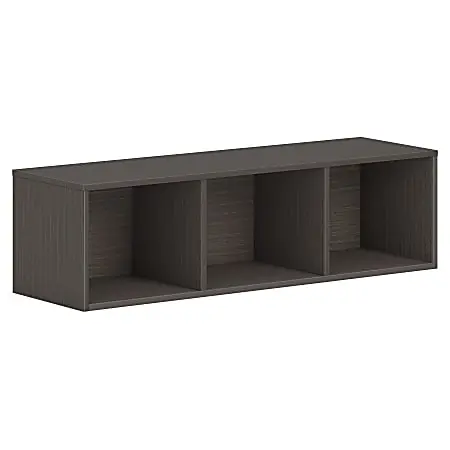 No Minimum Order HON Mod Wall Mounted Storage | Open | 48"W | Slate Teak Finish, 39.8"H x 48"W x 14"D, Slate Teak