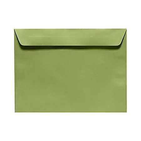 LUX Booklet 9" x 12" Envelopes, Gummed Seal, Avocado Green, Pack Of 500 Fan Favorite