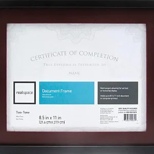 No Minimum Order Realspace&trade; Photo/Document Frame, Gallery, 11" x 14" With Mat, Black/Brown