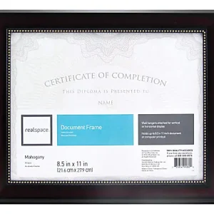 Direct From Manufacturer Realspace&trade; Photo/Document Frame, Harrison, 8-1/2" x 11", Mahogany