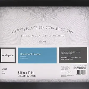 Original Realspace&trade; Photo/Document Frame, Gallery, 8-1/2" x 11", Black