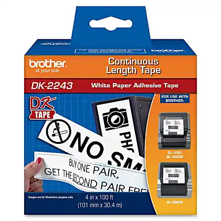 Brother DK-2243 Continuous-Feed Labels, 4" x 6", Roll Of 100' Holiday Sale