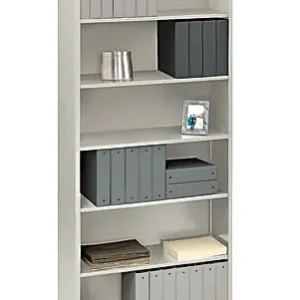 In Demand HON&reg; Brigade&reg; Steel Modular Shelving Bookcase, 6 Shelves (4 Adjustable), 81-1/8"H x 34-1/2"W x 12-5/8"D, Light Gray