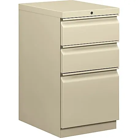 Markdown HON&reg; Efficiencies&trade; 19-7/8"D Vertical 3-Drawer Mobile Pedestal File Cabinet, Putty