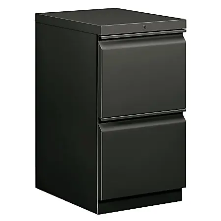 Special Discount HON® Brigade® 15"W x 19-7/8"D Lateral 2-Drawer Mobile "R" Pull Pedestal File Cabinet, Charcoal