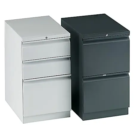 Money Back Guarantee HON&reg; Brigade&reg; 15"W x 19-7/8"D Lateral 2-Drawer Mobile "R" Pull Pedestal File Cabinet, Black