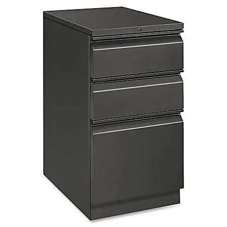 Place Order HON® Efficiencies™ 22-7/8"D Vertical 3-Drawer Mobile Pedestal File Cabinet, Charcoal