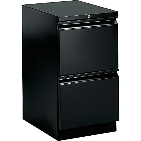 Warranty Included HON&reg; Brigade&reg; 15"W x 22-7/8"D Lateral 2-Drawer Mobile Pedestal File Cabinet, Black