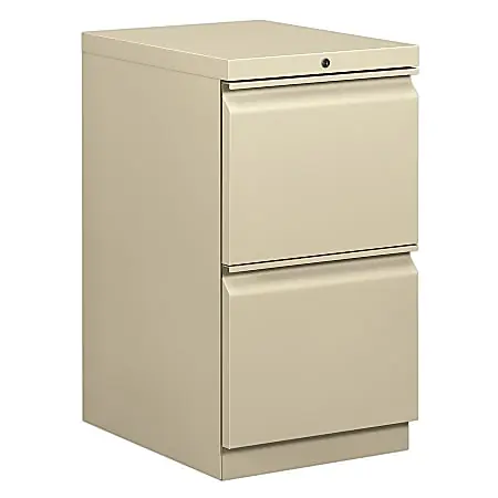 New Release HON&reg; Brigade&reg; 15"W x 19-7/8"D Lateral 2-Drawer Mobile "R" Pull Pedestal File Cabinet, Putty