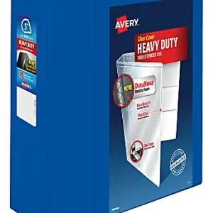 Avery&reg; Heavy-Duty View 3-Ring Binder With Locking One-Touch EZD&trade; Rings, 5" D-Rings, 38% Recycled, Pacific Blue Factory Price