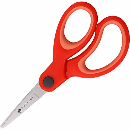 Sparco 5" Kids Pointed End Scissors - 5" Overall Length - Pointed Tip - Red - 1 Each Seasonal Sale