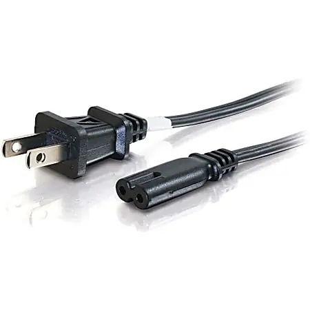 C2G 6ft Power Cord - Non Polarized Power Cord - NEMA 1-15P to IEC320C7 - 6ft Editor’s Pick