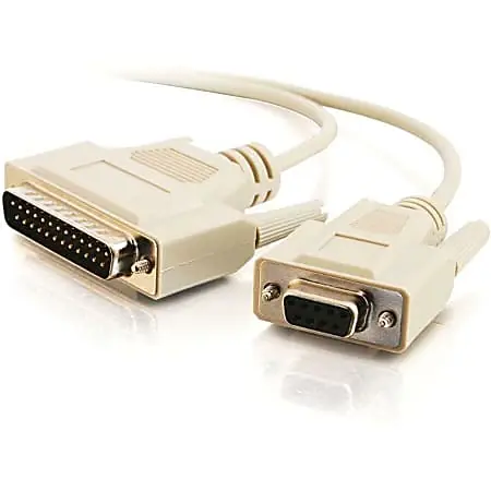 Discount C2G 6ft DB25 Male to DB9 Female Null Modem Cable - DB-25 Male - DB-9 Female - 6ft - Beige