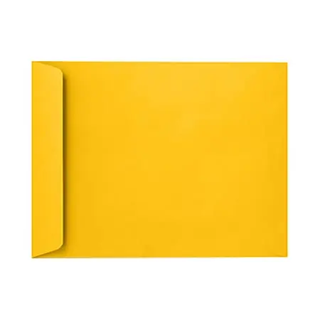 Popular LUX Open-End Envelopes, 6" x 9", Peel & Press Closure, Sunflower Yellow, Pack Of 250