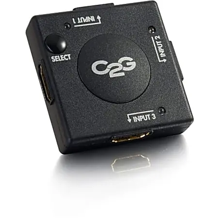 C2G 3-Port HDMI Switch - Auto Switch - 1920 x 1080 - Full HD - 3 x 1 - 1 x HDMI Out Trusted Brand