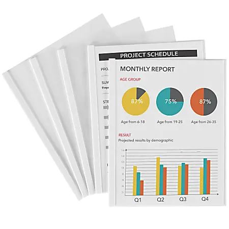 Hassle-Free Returns Avery&reg; Sliding Bar Report Covers, White Bars, Box Of 50