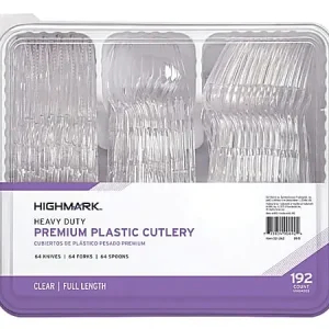 Get Yours Highmark&reg; Heavy-Duty Plastic Cutlery, Clear, Pack Of 192 Utensils