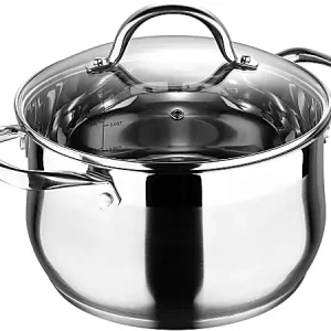 Factory Price Bergner Stainless-Steel Induction-Ready Dutch Oven With Lid, 5 Qt, Stainless Steel