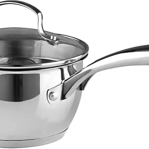 Bergner Essentials Stainless-Steel Saucier Pot With Tempered Glass Lid, 1.5 Qt, Stainless Steel Best Choice