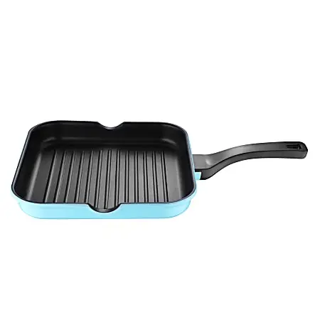 Buy Direct Bergner Aluminum Grill Pan, 11", Retro Blue