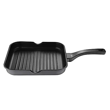 Modern Bergner Aluminum Grill Pan, 11", Retro Gray