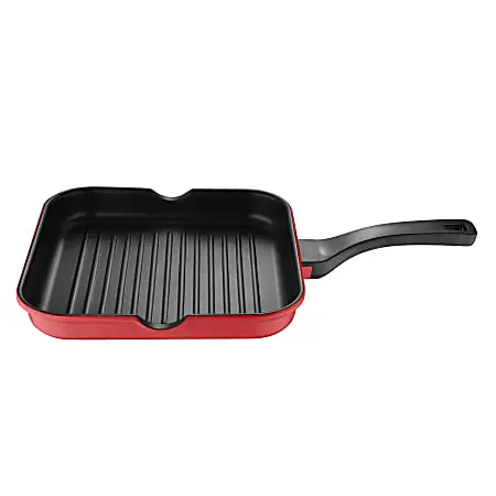 Bergner Aluminum Grill Pan, 11", Retro Red Deal