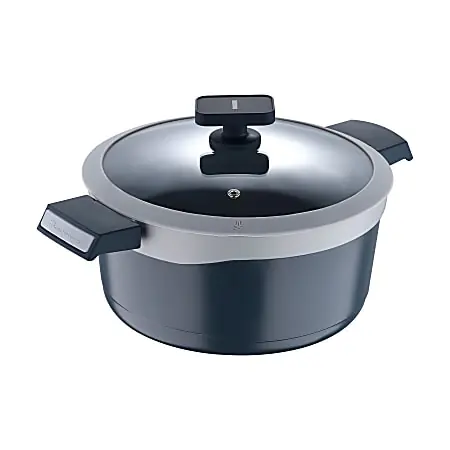 Masterpro Gastro Ceramic Aluminum 4.8-Quart Non-Stick Dutch Oven, Gray Grab Now
