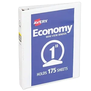 Avery&reg; Economy 3-Ring Binder, 1" Round Rings, White Save Now